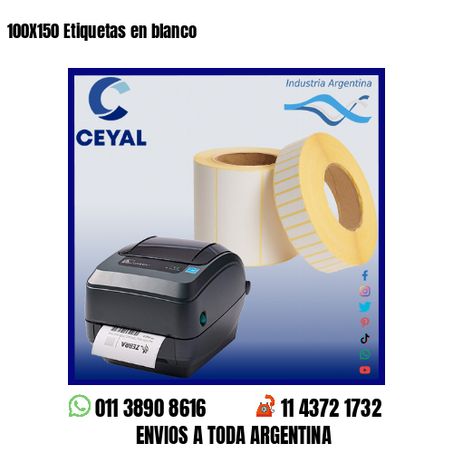 100X150 Etiquetas en blanco