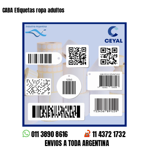 CABA Etiquetas ropa adultos