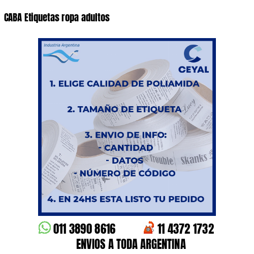 CABA Etiquetas ropa adultos