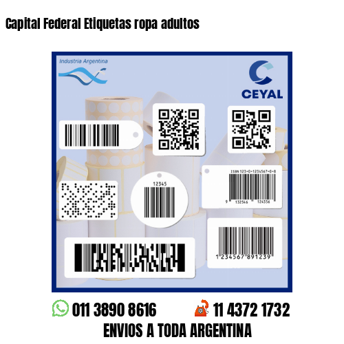 Capital Federal Etiquetas ropa adultos