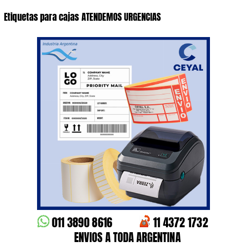 Etiquetas para cajas ATENDEMOS URGENCIAS