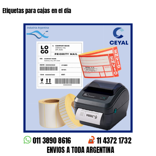 Etiquetas para cajas en el dia