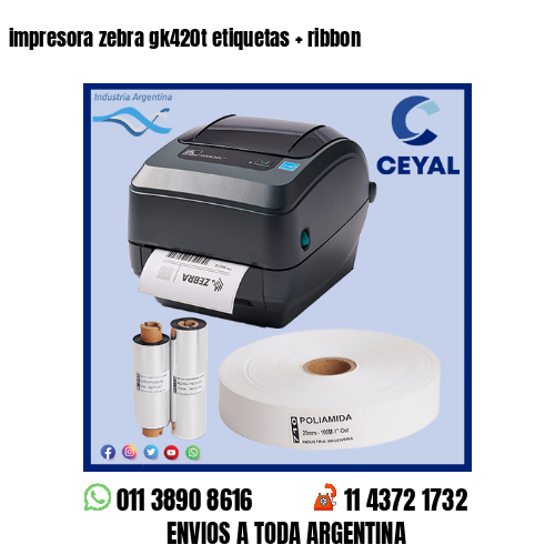 impresora zebra gk420t etiquetas   ribbon