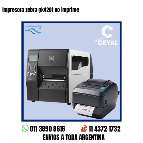 impresora zebra gk420t no imprime