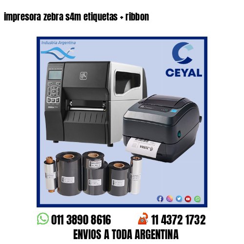 impresora zebra s4m etiquetas   ribbon