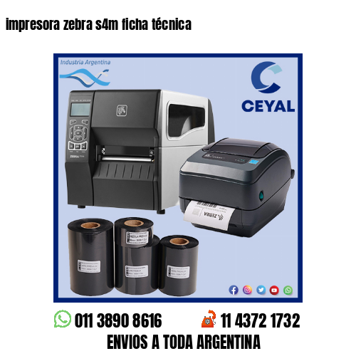 impresora zebra s4m ficha técnica