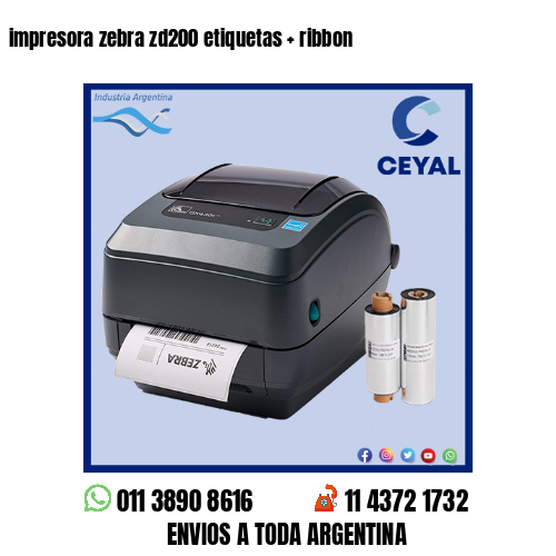 impresora zebra zd200 etiquetas   ribbon