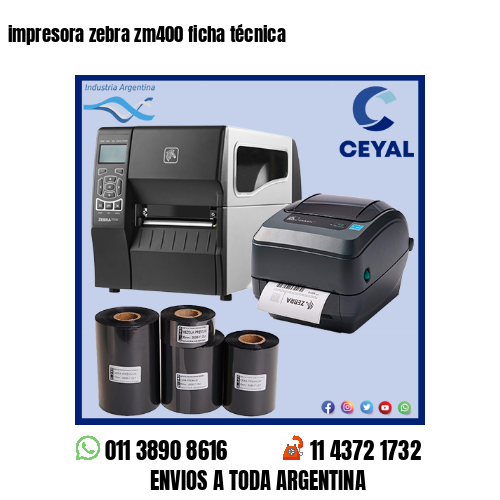 impresora zebra zm400 ficha técnica