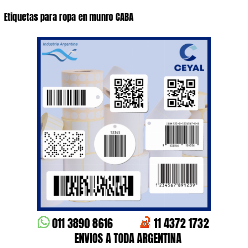 Etiquetas para ropa en munro CABA