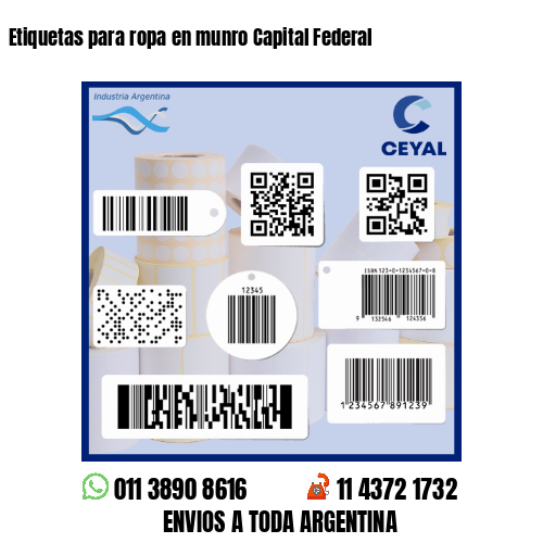 Etiquetas para ropa en munro Capital Federal