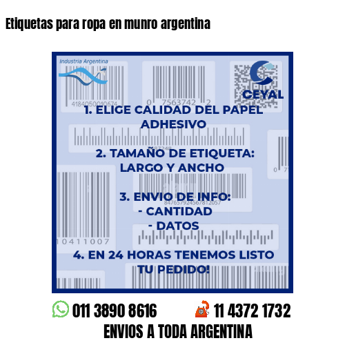 Etiquetas para ropa en munro argentina