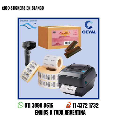 x100 STICKERS EN BLANCO