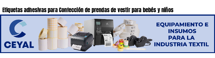 Etiquetas adhesivas para Confección de prendas de vestir para bebés y niños