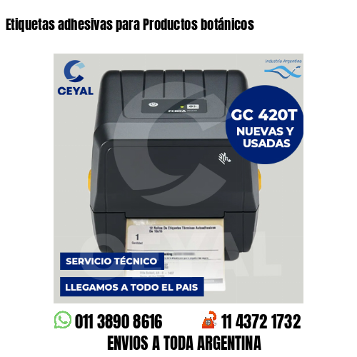 Etiquetas adhesivas para Productos botánicos