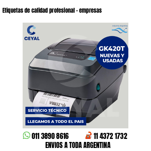 Etiquetas de calidad profesional – empresas