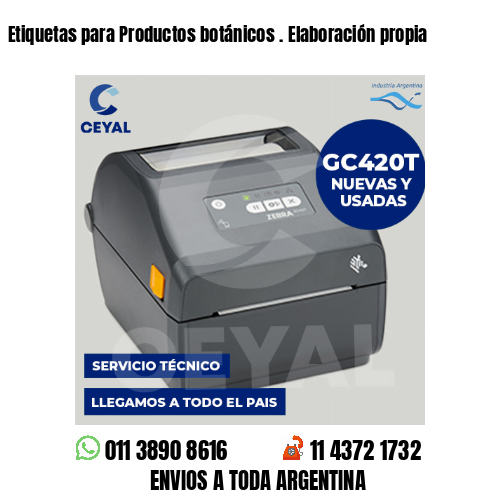 Etiquetas para Productos botánicos . Elaboración propia