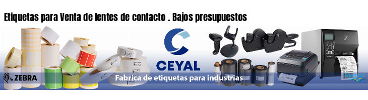 Etiquetas para Venta de lentes de contacto . Bajos presupuestos