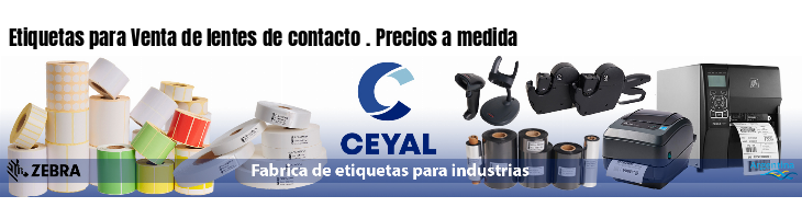 Etiquetas para Venta de lentes de contacto . Precios a medida