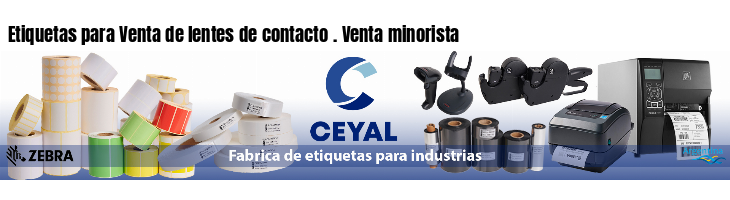 Etiquetas para Venta de lentes de contacto . Venta minorista
