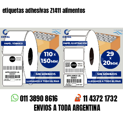 etiquetas adhesivas Zt411 alimentos