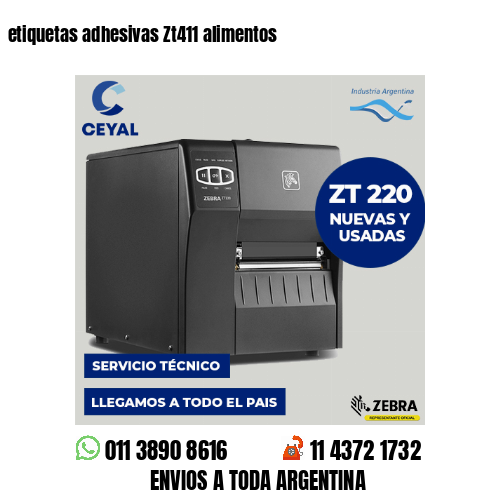 etiquetas adhesivas Zt411 alimentos