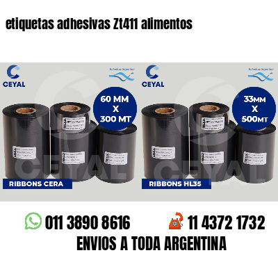 etiquetas adhesivas Zt411 alimentos