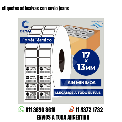 etiquetas adhesivas con envio jeans