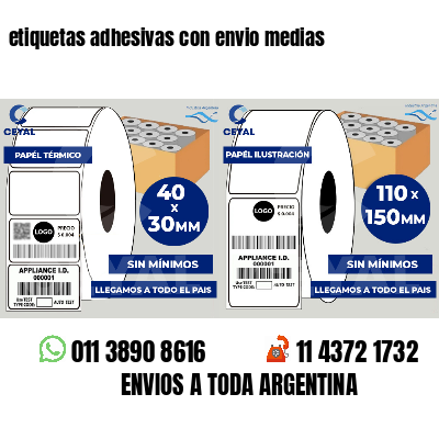 etiquetas adhesivas con envio medias