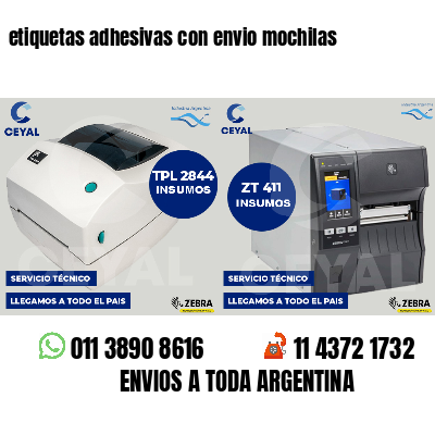 etiquetas adhesivas con envio mochilas