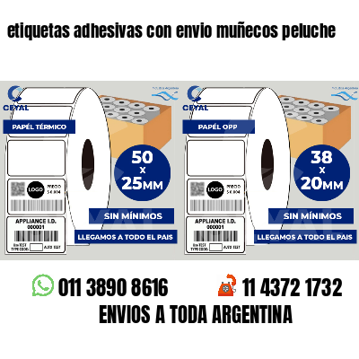 etiquetas adhesivas con envio muñecos peluche