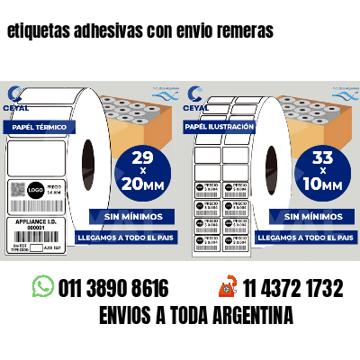 etiquetas adhesivas con envio remeras