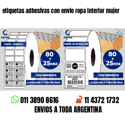 etiquetas adhesivas con envio ropa interior mujer