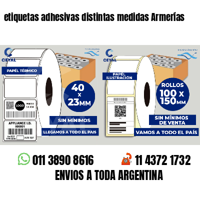etiquetas adhesivas distintas medidas Armerías