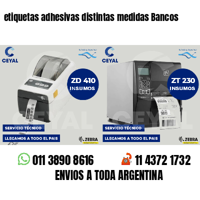 etiquetas adhesivas distintas medidas Bancos