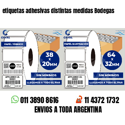 etiquetas adhesivas distintas medidas Bodegas