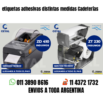etiquetas adhesivas distintas medidas Cadeterías