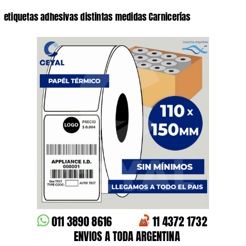 etiquetas adhesivas distintas medidas Carnicerías