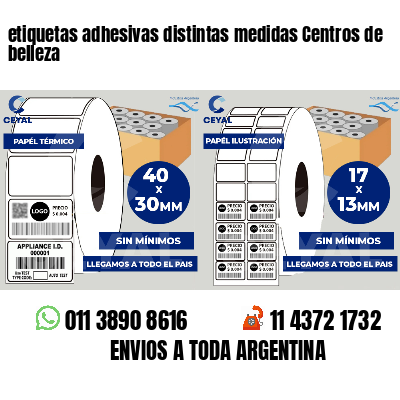 etiquetas adhesivas distintas medidas Centros de belleza