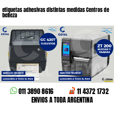 etiquetas adhesivas distintas medidas Centros de belleza