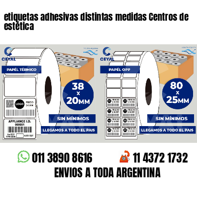 etiquetas adhesivas distintas medidas Centros de estética
