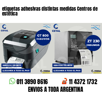 etiquetas adhesivas distintas medidas Centros de estética