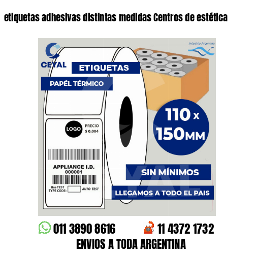 etiquetas adhesivas distintas medidas Centros de estética