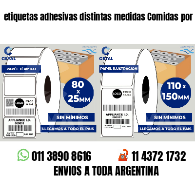 etiquetas adhesivas distintas medidas Comidas por peso