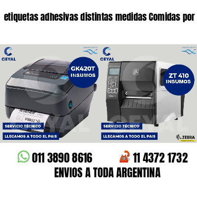 etiquetas adhesivas distintas medidas Comidas por peso