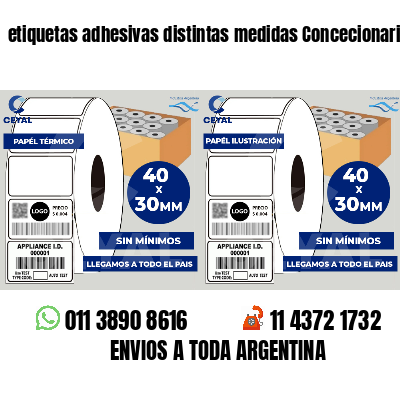 etiquetas adhesivas distintas medidas Concecionaria