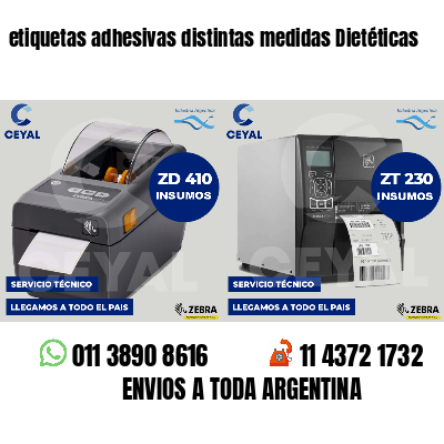 etiquetas adhesivas distintas medidas Dietéticas