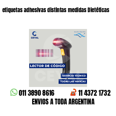 etiquetas adhesivas distintas medidas Dietéticas