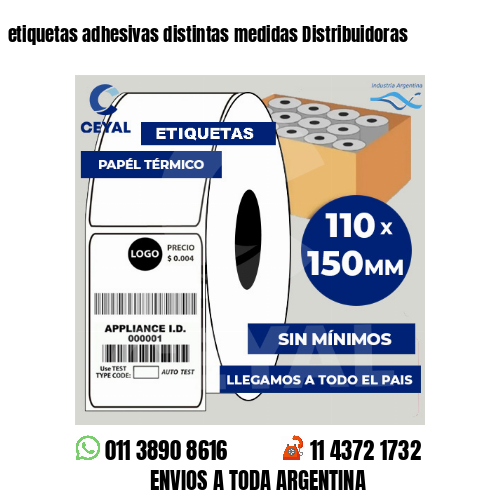 etiquetas adhesivas distintas medidas Distribuidoras