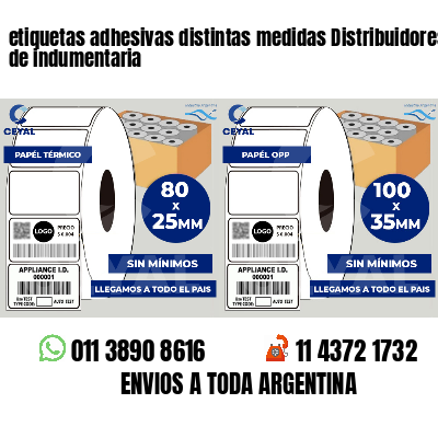 etiquetas adhesivas distintas medidas Distribuidores de indumentaria
