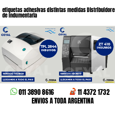 etiquetas adhesivas distintas medidas Distribuidores de indumentaria